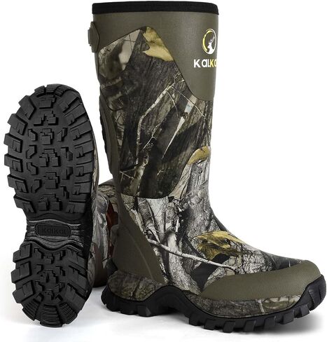 Kalkal Snake Boots for Men, Hunting Boots Waterproof Insulated Outdoor Rubber Boots, with 5mm Neoprene Anti-slip Snake Boots for Hunting Working Farming Gardening Fishing in Saudi Arabia