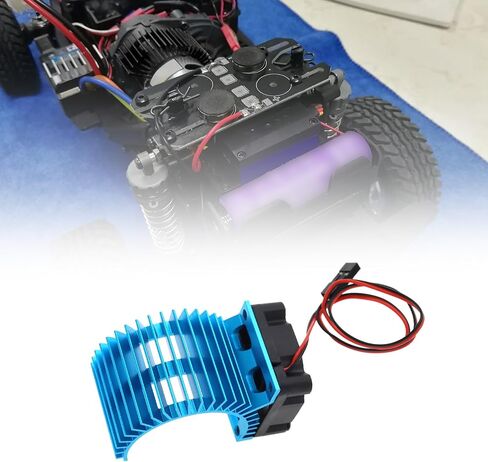 1pc Motor Electric Heatsink Equipped with 5V Cooling Fan 30mm RC Motor Radiator for 1/10 Scale Electric RC Car 540/550 Motor(Blue) in Saudi Arabia