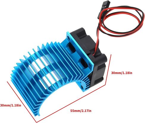 1pc Motor Electric Heatsink Equipped with 5V Cooling Fan 30mm RC Motor Radiator for 1/10 Scale Electric RC Car 540/550 Motor(Blue) in Saudi Arabia