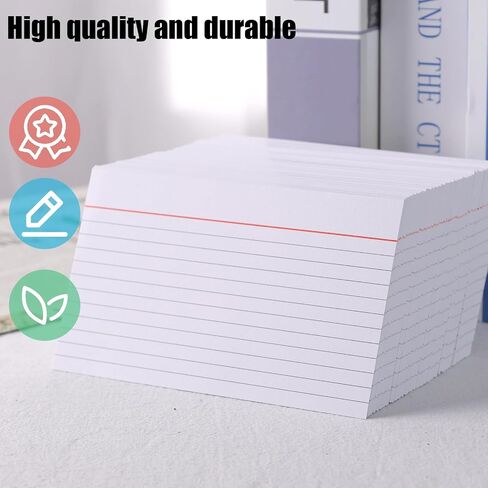بطاقات مؤشر Koogel 3x5، بطاقات ملاحظات مسطرة، بطاقات فلاش مبطنة، بطاقات دراسة 150 جرامًا للمتر المربع لتعلم المكتب المدرسي، عدد 400، أبيض in Saudi Arabia