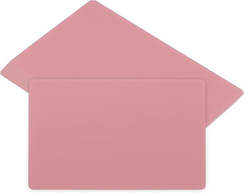 PATIKIL 0.45mm Metal Business Cards, 20 Pack Blank Name Card Laser Engraving Aluminum for DIY Gift Cards, Pink in Saudi Arabia