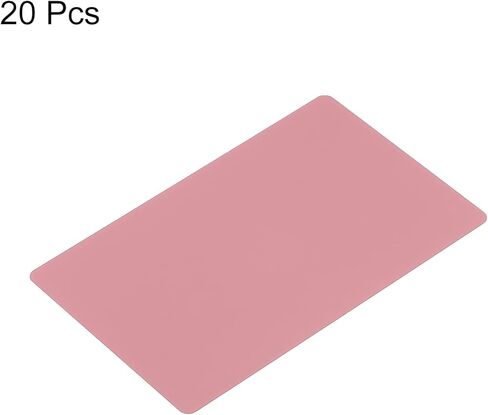 PATIKIL 0.45mm Metal Business Cards, 20 Pack Blank Name Card Laser Engraving Aluminum for DIY Gift Cards, Pink in Saudi Arabia