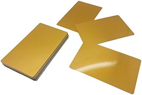 بطاقة عمل معدنية بحافة مستقيمة، تصعيد ذهبي، حرارة فارغة 100 قطعة. in Kuwait