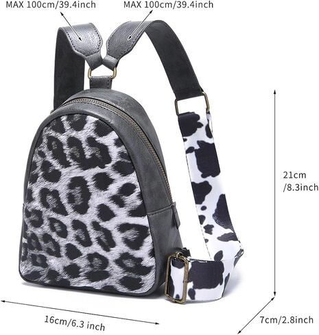 Cow Pattern Fashion Backpack Western Wrangler Montana Mini Backpack Purse for Women Purses PU Leather Pompom Backpack Small Shoulder Bag Casual Backpack Brown in Saudi Arabia