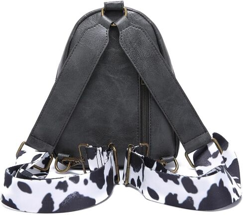 Cow Pattern Fashion Backpack Western Wrangler Montana Mini Backpack Purse for Women Purses PU Leather Pompom Backpack Small Shoulder Bag Casual Backpack Brown in Saudi Arabia