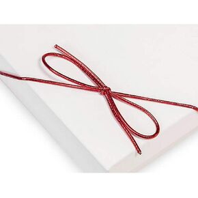 16 Inch Red Metallic Stretch Loops with Bow (1/16in. Cord) (200)