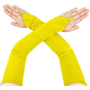 Women's 19" Satin Gloves 1920s Long Opera Tea Party Fingerless Gloves Costumes