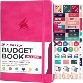 Clever Fox Budget Book 2.0 – Simple Budgeting Planner for Beginners – Financial Notebook with Money Spending, Debt & Bill Tracker (Hot Pink)