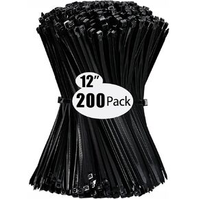 Zip Wire Ties 12 Inch Cable Zip Ties 1000 Pack Tie Wraps with 60 Pounds Tensile Strength, Self-Locking Cable Ties, UV Resistant Thick Nylon Wire Ties for Indoor and Outdoor