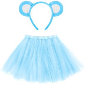 Halloween Bear Costume Accessories Set Bear Ear Headband Tutu Skirt for Halloween Cosplay Party Fancy Dress Ball