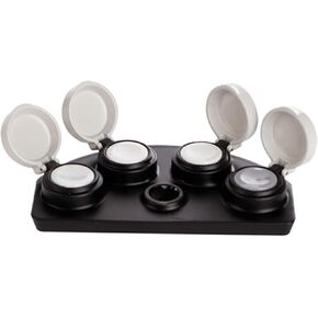 Watch Oiler Dish, Metal 4 Dish Watch Oil Dipping Tool Watch Oiler Dish with Cover Professional Watchmaker Watch Oiler Dish Repairing Accessory For Storing Watch Oil Orgrease