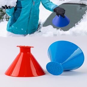 Ice Scrapers for Car Windshield,2pce Colorful Ice Scrapers Windshield Magic Conical Snow Scraper Funnel Scrape Snow Remover,Snow Scraper for car,Windshield scrapers. (2, RED)