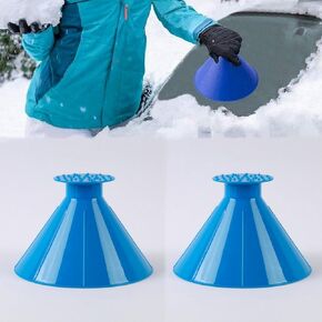 Ice Scrapers for Car Windshield,2pce Colorful Ice Scrapers Windshield Magic Conical Snow Scraper Funnel Scrape Snow Remover,Snow Scraper for car,Windshield scrapers. (2, RED)