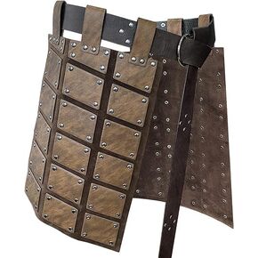 Medieval Faux Leather Thigh Armor with Double-Sided Waist Belt - Ideal for LARP, Mercenaries, and Knights Skirt Armor