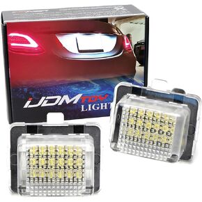 iJDMTOY OEM-Fit 3W Full LED License Plate Light Kit Compatible With Mercedes-Benz C CLS CLA E S SL SLK Class, Powered by 18-SMD Xenon White LED & Can-bus Error Free