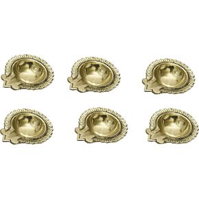 Dhibla Brass Diya Diwali Diya-Oil lamp Pooja Diya Oil lamp Navaratri Diya Pooja Wedding Decor Deepawali Deepak Christmas Decoration Diwali Diya Set of 6