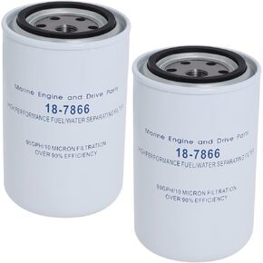 18-7866 Fuel Water Separating Filter 9-37807 Replacement Compatible with Yamaha MAR-FUELF-IL-TR MAR-10-MEL-00-00, 10 Micron,Pack of 2