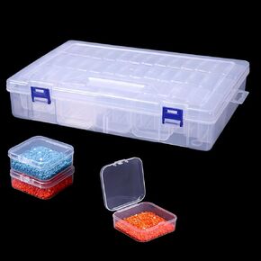42 packs of small clear plastic bead storage container boxes, mini container boxes, small containers with lids, for storing small items, handicrafts, nail art, jewelry, hardware, diamond paintings