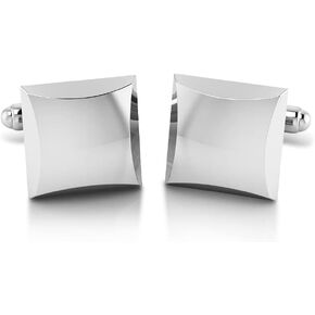 Sterling Engravable Beveled Edge Cufflink Luxury Men's Cuff Links With Elegant Gift Box | Crafted With .925 Sterling Silver | Suitable for All Occasions