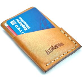 Slim 3 Pocket Leather Wallet | Minimalist, Vegetable Tanned Leather Card Holder | 3 Slots For Business Cards, ID, & Credit Cards