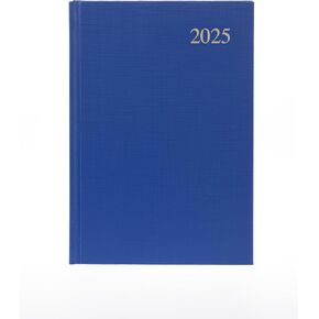 Collins Essential 2025 Business Diary - A5 Day to a Page Planner with Leathergrain Hardback Cover - Blue - ESSA51.60-25