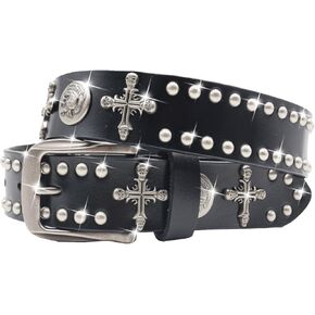 Studded Belt Skull Y2k Belts y2k studded belts Emo Belt Y2k Punk Skull Belt y2k Genuine Leather Studded Belt