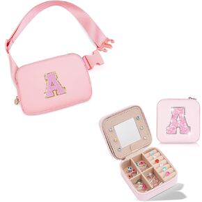 هدايا للفتيات 3 4 5 6 7 8 9 10 11 12 سنة من العمر المراهقين والأطفال ابنة أخت هدايا للنساء - حقيبة حزام فاني وحقيبة مجوهرات للسفر منظم صندوق مجوهرات صغير أشياء لطيفة in Kuwait