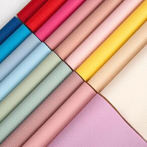 18 Pieces Faux Leather Sheets, 8×12 inches Pastel Soft Leather Fabric Colourful Sheets Suitable for Making Bows, Leather Earrings, Hair Accessories DIY Projects