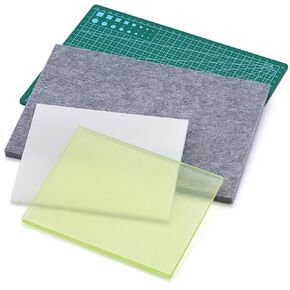 4 PCS Leather Punch Pads, Leather Cutting Mat, Leather Craft Mat, Sound Absorbing Pad and A4 Self Healing Cutting Mat, Leather Punching Tools for DIY Leather Craft Lovers