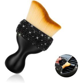 SAVORI Car Detailing Brush Tools Bling Interior Dust Brush, Soft Bristles Detailing Brush Dusting Tool for Automotive Dashboard Air Conditioner Vents Leather Computer Scratch Free (Black)