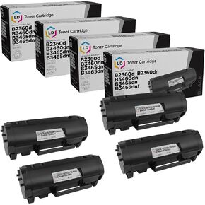 LD Products Compatible B2360dn 331-9805 M11XH Toner Cartridge Replacement for Dell B2360 B2360d B3460dn B3465dn (Black High Yield, 4-Pack 8,500 Pages)