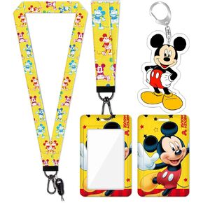 Akkya Neck Lanyard with ID Badge Holder for Keys Key Chain Card Cute Cartoon Yellow Lanyards for Women Men Guys Girl Boys Kids Teachers Keychain GS390