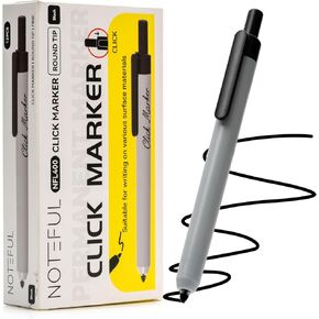Retractable Permanent Markers, Fine Tip Marker Set, Office Supplies, Teacher Supplies, Black, 12 Count