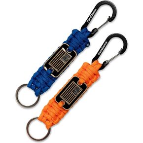 Paracord Keychain Carabiner with Cool USA Flag for Men/Women, Heavy Duty Key Chain with Clip for Car Keys/Backpack