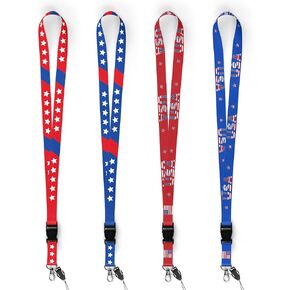 Flag lanyard with metal clasp airplane buckle, can hang cell phone, keys, etc. for company staff, party and so on.