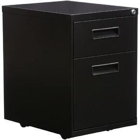 Alera PABFBL Two-Drawer Metal Pedestal File, 14 7/8w X 19 1/8d X 21 3/4h, Black
