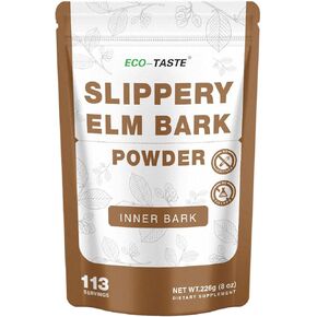 ECO-TASTE Slippery Elm Bark Powder, Vegetarian - 226 Grams