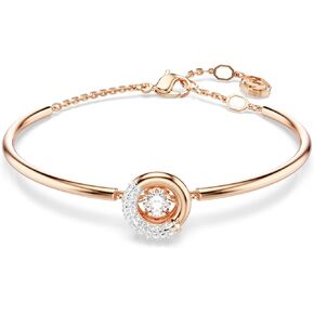 SWAROVSKI Dextera Bangle, Round Cut, Clear, Rose Gold-Tone Finished