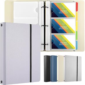 MaxGear Business Card Organizer, Business Card Holder Book for Men & Women, Portable Business Card Holders Name Cards Holder Credit Card Binder File, 5 Color Index Tabs, Capacity: 180 Cards, Blue