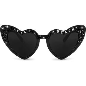 JUSTOTRY Bachelorette Party Sunglasses for Women Til Death Sunglasses Bachelorette Party Decor Stylish Shiny Diamond Pearl Sunglasses for Girl Bachelorette Party Gift Supplies Accessories Favors