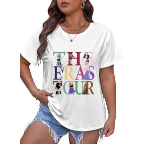 EVELUST Womens Plus Size Country Concert Shirt - Music Festival Graphic Tee World Tour Outfits Fan Lover Letter Print Top