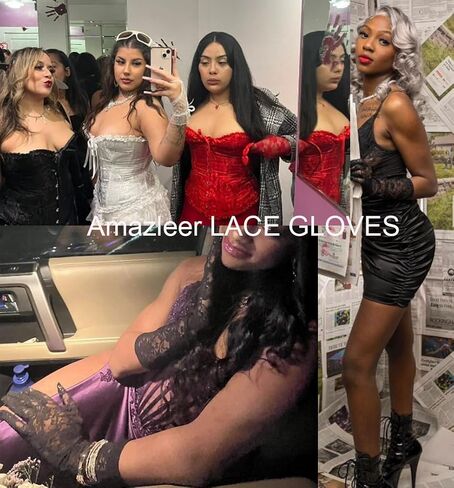Women's Long Lace Floral Opera Gloves Wedding Bridal Gloves Bridal Dance Gloves Party Stretchy Elbow Length Gloves in Kuwait