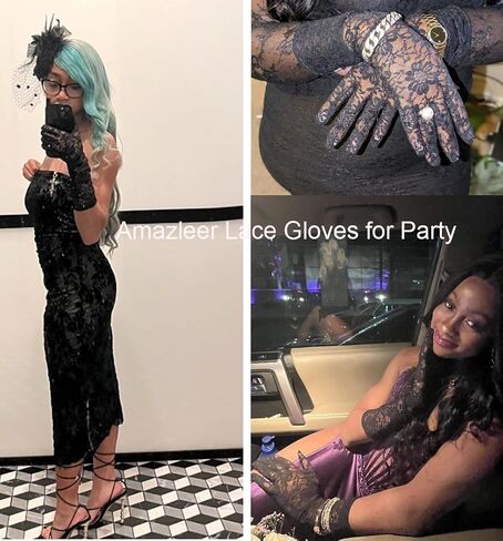 Women's Long Lace Floral Opera Gloves Wedding Bridal Gloves Bridal Dance Gloves Party Stretchy Elbow Length Gloves in Kuwait
