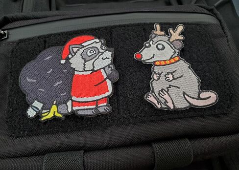 Raccoon Santa Patch - Hook and Loop Tactical Morale Patch in Saudi Arabia