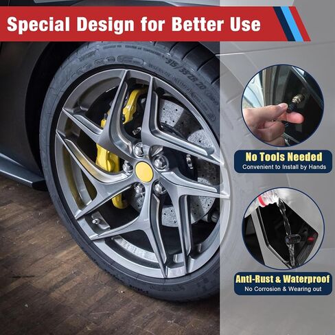 4PCS Tire Valve Caps for Car Valve Stem Wheel Center Cap, Anti-Corrosion Premium Anodized Alloy Tire Air Cap with Plastic Liner Corrosion Resistant Leak-Proof for Car Truck Motorcycle Bike (GT Black) in Saudi Arabia