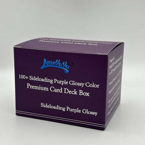 1pc Card Deck Box for MTG Cards, Card Storage Box Fits 100 Single Sleeved Cards, PU Leather TCG Card Deck Case Holder for Magic Commander Yugioh (Sideloading Purple Color) in Kuwait