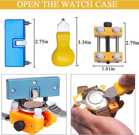 Watch Repair Kit, Professional Watch Band Link Removal Tool, Watch Battery Replacement Tools, Spring Bar Tool Set with Zipper Bag in Kuwait