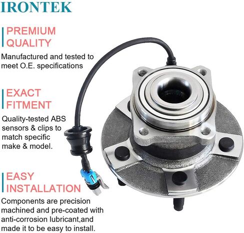محمل العجلة الخلفية من IRONTEK ومجموعة المحور مناسبة لـ Chevy Equinox 05-06، لـ Saturn Vue 02-07، 06 لـ Pontiac Torrent 5 Lugs w/ABS 512229x2 in Saudi Arabia
