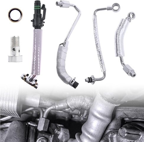 55587854 تصريف إرجاع زيت المحرك التوربيني وأنبوب تغذية الزيت 55592600 متوافق مع تشيفي كروز سونيك تراكس بويك إنكور 1.4 لتر L4 2011-2019، خرطوم أنبوب تغذية إرجاع زيت الشاحن التوربيني in Kuwait