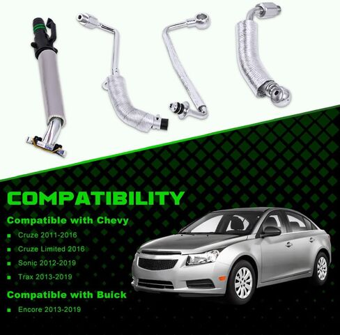 55587854 تصريف إرجاع زيت المحرك التوربيني وأنبوب تغذية الزيت 55592600 متوافق مع تشيفي كروز سونيك تراكس بويك إنكور 1.4 لتر L4 2011-2019، خرطوم أنبوب تغذية إرجاع زيت الشاحن التوربيني in Kuwait